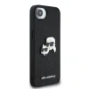 Carcasă spate Karl Lagerfeld Fixed Glitter Metal K&amp;amp;CH pentru iPhone 16e/17e, neagră