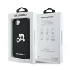 Carcasă spate Karl Lagerfeld Fixed Glitter Metal K&amp;amp;CH pentru iPhone 16e/17e, neagră
