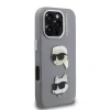 Carcasă spate Karl Lagerfeld Grained PU K&amp;amp;CH Heads pentru iPhone 16 Pro, gri