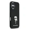 Carcasă spate Karl Lagerfeld Iconic din silicon lichid metalic pentru iPhone 17, neagră