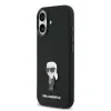 Carcasă spate Karl Lagerfeld Iconic din silicon lichid metalic pentru iPhone 17, neagră