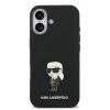 Carcasă spate Karl Lagerfeld Iconic din silicon lichid metalic pentru iPhone 17, neagră