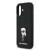 Carcasă spate Karl Lagerfeld Iconic din silicon lichid metalic pentru iPhone 17, neagră