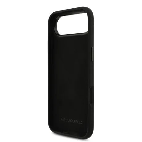 Carcasă spate Karl Lagerfeld Ikonic din silicon lichid metalic pentru iPhone Air, neagră