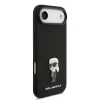 Carcasă spate Karl Lagerfeld Ikonic din silicon lichid metalic pentru iPhone Air, neagră
