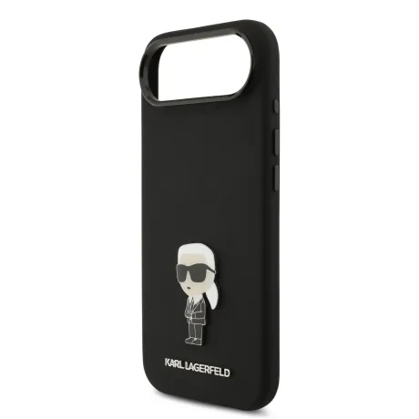 Carcasă spate Karl Lagerfeld Ikonic din silicon lichid metalic pentru iPhone Air, neagră