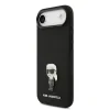Carcasă spate Karl Lagerfeld Ikonic din silicon lichid metalic pentru iPhone Air, neagră