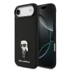 Carcasă spate Karl Lagerfeld Ikonic din silicon lichid metalic pentru iPhone Air, neagră