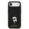 Carcasă spate Karl Lagerfeld Ikonic din silicon lichid metalic pentru iPhone Air, neagră