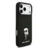 Carcasă spate Karl Lagerfeld Ikonik din silicon lichid metalic pentru iPhone 17 Pro Max, neagră