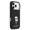 Carcasă spate Karl Lagerfeld Ikonik din silicon lichid metalic pentru iPhone 17 Pro, neagră