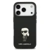 Carcasă spate Karl Lagerfeld Ikonik din silicon lichid metalic pentru iPhone 17 Pro, neagră
