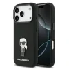 Carcasă spate Karl Lagerfeld Ikonik din silicon lichid metalic pentru iPhone 17 Pro, neagră