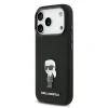Carcasă spate Karl Lagerfeld Ikonik din silicon lichid metalic pentru iPhone 17 Pro, neagră