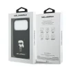 Carcasă spate Karl Lagerfeld Ikonik din silicon lichid metalic pentru iPhone 17 Pro, neagră