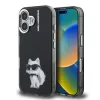 Carcasă spate Karl Lagerfeld IML Aquarelle Choupette pentru iPhone 16, neagră