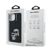 Carcasă spate Karl Lagerfeld IML Aquarelle Karl and Choupette pentru iPhone 15, neagră