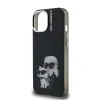 Carcasă spate Karl Lagerfeld IML Aquarelle Karl and Choupette pentru iPhone 15, neagră