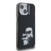 Carcasă spate Karl Lagerfeld IML Aquarelle Karl and Choupette pentru iPhone 15, neagră