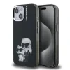 Carcasă spate Karl Lagerfeld IML Aquarelle Karl and Choupette pentru iPhone 15, neagră