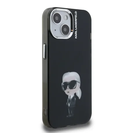 Carcasă spate Karl Lagerfeld IML Aquarelle Karl pentru iPhone 15, neagră