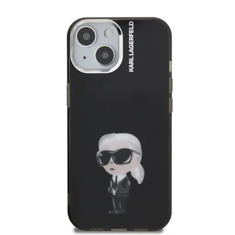 Carcasă spate Karl Lagerfeld IML Aquarelle Karl pentru iPhone 15, neagră