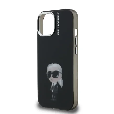 Carcasă spate Karl Lagerfeld IML Aquarelle Karl pentru iPhone 15, neagră