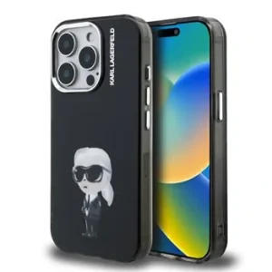 Carcasă spate Karl Lagerfeld IML Aquarelle Karl pentru iPhone 15 Pro, neagră