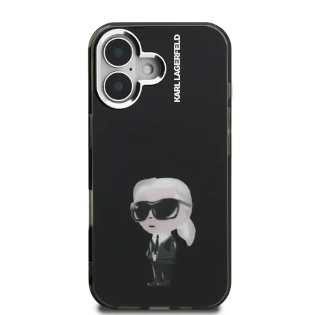 Carcasă spate Karl Lagerfeld IML Aquarelle Karl pentru iPhone 16, neagră