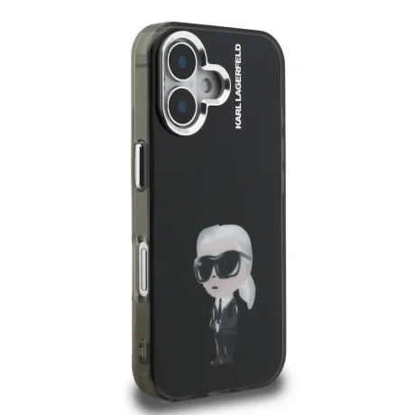 Carcasă spate Karl Lagerfeld IML Aquarelle Karl pentru iPhone 16, neagră