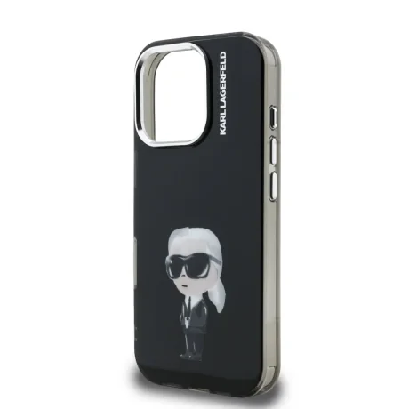 Carcasă spate Karl Lagerfeld IML Aquarelle Karl pentru iPhone 16 Pro, neagră