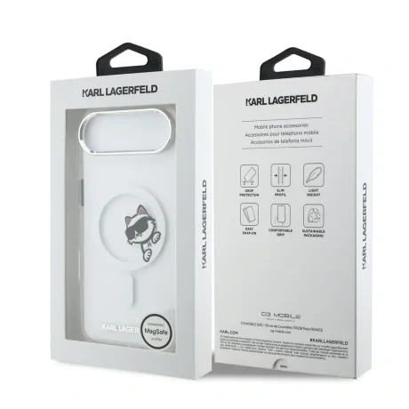 Carcasă spate Karl Lagerfeld IML Choupette Peekaboo MagSafe pentru iPhone Air, transparentă