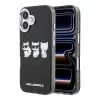 Carcasă spate Karl Lagerfeld IML Choupette Trio Watercolor MagSafe pentru iPhone 17, neagră
