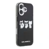 Carcasă spate Karl Lagerfeld IML Choupette Trio Watercolor MagSafe pentru iPhone 17, neagră