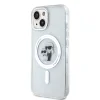 Carcasă spate Karl Lagerfeld IML Glitter Karl and Choupette MagSafe pentru iPhone 15, transparentă