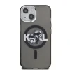 Carcasă spate Karl Lagerfeld IML Glitter Karl and Choupette Sketch MagSafe pentru iPhone 15, neagră