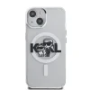 Carcasă spate Karl Lagerfeld IML Glitter Karl and Choupette Sketch MagSafe pentru iPhone 15, transparentă