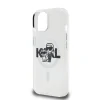 Carcasă spate Karl Lagerfeld IML Glitter Karl and Choupette Sketch MagSafe pentru iPhone 15, transparentă