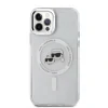 Carcasă spate Karl Lagerfeld IML K&amp;amp;CH Heads cu ramă metalică MagSafe pentru iPhone 12/12 Pro, transparentă