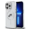 Carcasă spate Karl Lagerfeld IML K&amp;amp;CH Heads cu ramă metalică MagSafe pentru iPhone 15 Pro, transparentă