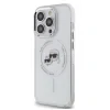 Carcasă spate Karl Lagerfeld IML K&amp;amp;CH Heads cu ramă metalică MagSafe pentru iPhone 15 Pro, transparentă