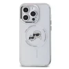 Carcasă spate Karl Lagerfeld IML K&amp;amp;CH Heads cu ramă metalică MagSafe pentru iPhone 15 Pro, transparentă