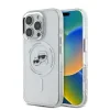 Carcasă spate Karl Lagerfeld IML K&amp;amp;CH Heads cu ramă metalică MagSafe pentru iPhone 16 Pro Max, transparentă