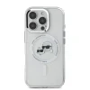 Carcasă spate Karl Lagerfeld IML K&amp;amp;CH Heads cu ramă metalică MagSafe pentru iPhone 16 Pro Max, transparentă