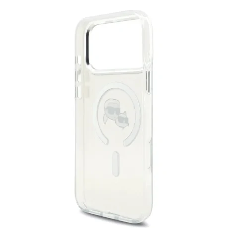 Carcasă spate Karl Lagerfeld IML K&amp;amp;CH Heads cu ramă metalică MagSafe pentru iPhone 17 Pro Max, transparentă
