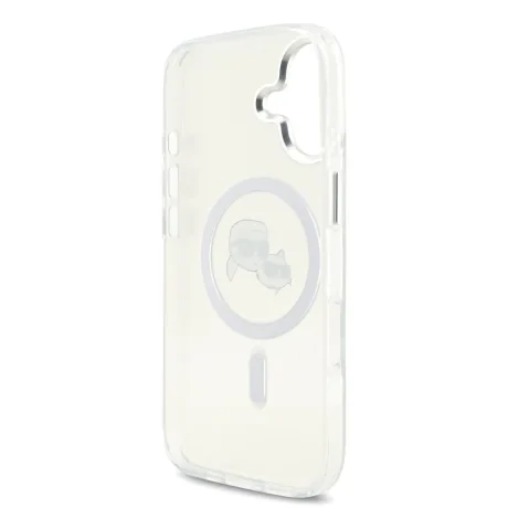 Carcasă spate Karl Lagerfeld IML K&amp;amp;CH Heads cu ramă metalică MagSafe pentru iPhone 17, transparentă