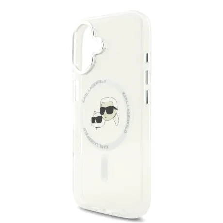 Carcasă spate Karl Lagerfeld IML K&amp;amp;CH Heads cu ramă metalică MagSafe pentru iPhone 17, transparentă