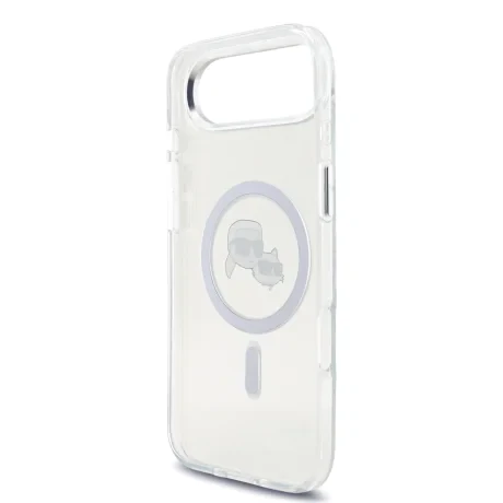 Carcasă spate Karl Lagerfeld IML K&amp;amp;CH Heads cu ramă metalică MagSafe pentru iPhone Air, transparentă