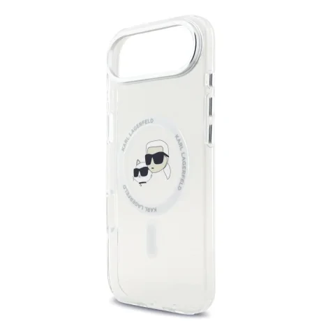 Carcasă spate Karl Lagerfeld IML K&amp;amp;CH Heads cu ramă metalică MagSafe pentru iPhone Air, transparentă