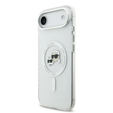 Carcasă spate Karl Lagerfeld IML K&amp;amp;CH Heads cu ramă metalică MagSafe pentru iPhone Air, transparentă